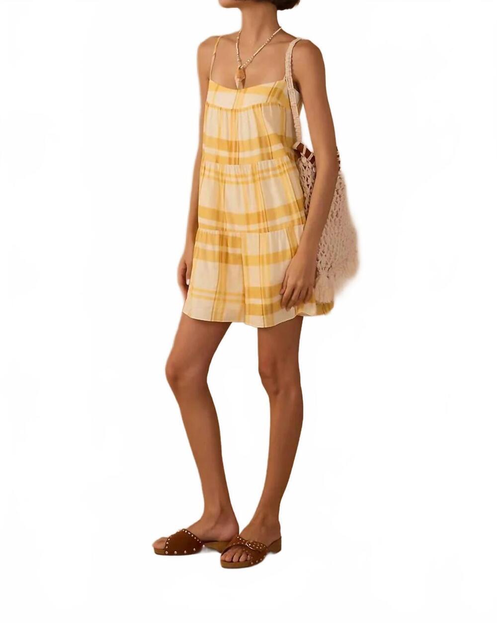 NEW DRESS TO fresco tiered romper in off white/yellow